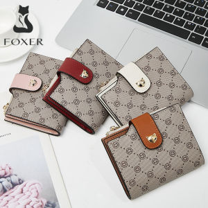 FOXER Women Wallet Exclusive Design Ladies Wallet PVC Artificial Leather Coin Purse Elegant Short Wallet Ladies Card Holder
