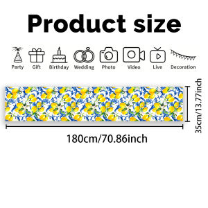 1Pc Tropical Lemon Table Runner Summer Dining Table Decor Indoor Beach Party Wedding Supplies Kitchen Banquet Tabletop Supplies