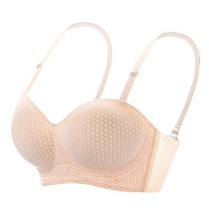 miiow | Cat Woman Invisible Strapless Bra Removable Straps Anti-Slip Gathered Seamless Nylon Fabric Cool Sensation Summer Bra For Young Women
