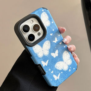 Retro Butterfly Knot Denim Pattern Phone Case Full Cover Protection for Apple iPhone 17 Air 17 Promax Cute Female Style 16pm Fairy Style