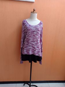 atasan rajut wanita ungu SILENCE NOISE cewek M L XL XXL blouse lengan pannang oversized