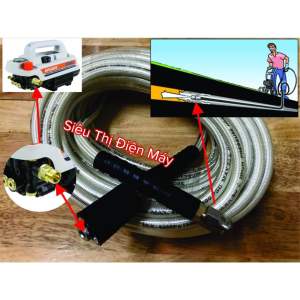 Dây Thông Tắc Cống Bằng Áp Lực Nước - Béc Phun 7 Tia Các Cỡ Dây 10-15-20M