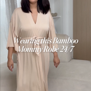 Bamberry Mommy Robe Storm Grey Bamboo Fabric