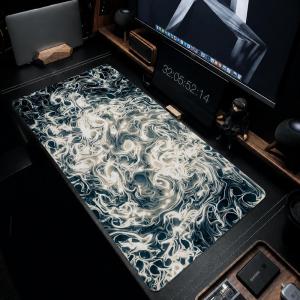 Black And Grey Abstract Art Pattern Design Mouse Pad Anti-Slip Rubber Base Extended Desk Mat For Gamers Office Computer