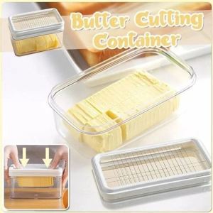 Butter Box With Lid Butter Tray Cutting Mesh Refrigerator Butter Dish Box With Lid Slicers Case Kitchen Knife Cheese Cutter Box