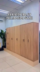 F&F : 4 door Wooden wardrobe / almari baju / 4/5/6 door multifunctional wardrobe with 2 hanging pole