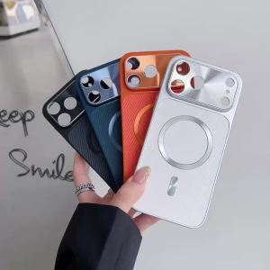 Luxury Kevlar Texture ForMagsafe Magnetic Phone Case ForiPhone 17 Air 16 15 Pro Max 17ProMax Wireless Charge Full Bumper Cover