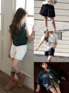 PISSELLI Pure Color Short Pants for Girls Summer New Casual Cool Versatile Childrens Clothing Quick Dry Pants Kids Fashion