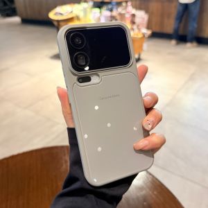 Simple Pure White Skin-like Liquid Glass Phone Case