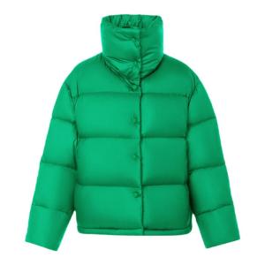 LANCY FROM 25 | White Goose Down Stand Collar Short Coat