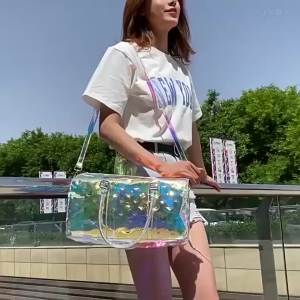 Fashion Colorful Transparent Jelly Bag Laser Shoulder Bag Women Handbag Waterproof Large Capacity Storage Bag Travel Bag