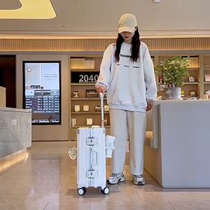 Laoshidaishu Koper kabin 20 inch Koper aluminium 24 inch TSA Lock Tahan Banting Roda 4 Putar 360 derajat