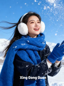 XINGGONGGUAN | Thermal Stylish Korean Blue Knitted Scarf