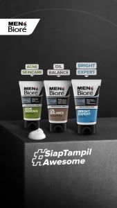 Biore Mens Facial Wash Cool Oil Clear - Acne Bright Care - Kosmetik Herbal Online