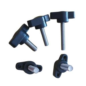 Vít vặn tay thép không gỉ 304 với núm nhựa hình chữ Z 27 # thông số kỹ thuật M4 M5 M6 đường kính đầu cao su 27mm mỗi gói 5 miếng để đồ gá ốc vít bộ phận thiết bị máy băng ghế dự bị bộ điều chỉnh vít máy khắc CNC