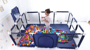 Baby Playpen with Basketball Ring: A Safe & Fun Indoor Playground