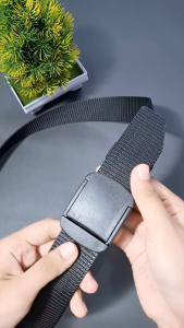 Ikat Pinggang Pria Bahan Nylon Canvas Premium Gesper Banteng Tactical Sabuk Anti Metal Detector