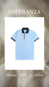 Kaos Kerah Polo Shirt Kerah Esperanza - CTNK Biru Muda