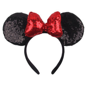 5 Big Size Mouse Ears Headband Women Girls Fashion Summer Mermaid Hairband Classical Sequin Bow Female Adult Hair Accessories