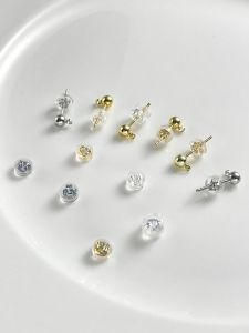 Allergy-Free Pure Silver Earring Caps Ear Studs Ear Plugs Fashion Jewelry Accessories Soft Silicone Gold And Silver Colored Earrings