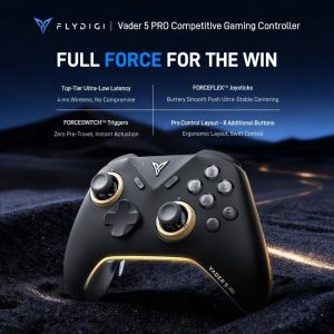 Flydigi Vader 5 Pro Gaming Controller Force-Adjustable Joystick Knob-Adjusted Resistance Vibration Triggers Multi-Connection for Android IOS PC Switch