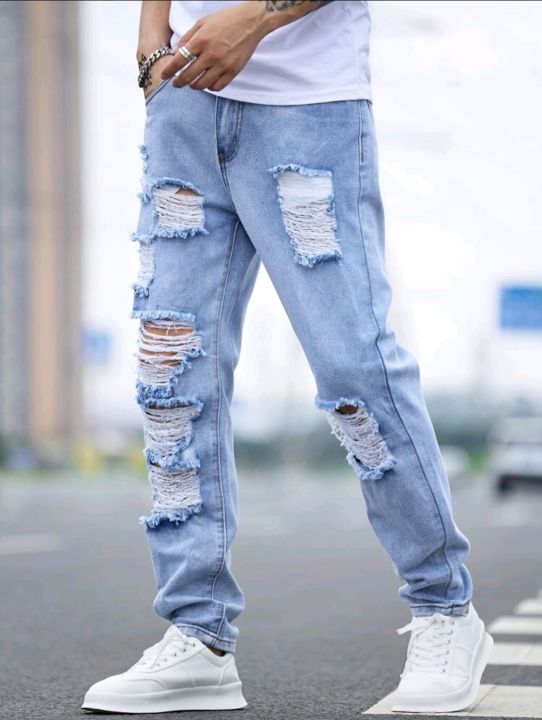 Frayed on sale ripped jeans