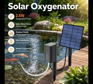 Solar Powered Pond Aerator 2.5W Direct Drive Air Bubbler Oxygenator Pump For Outdoor Fish Pond Aquarium Fishing