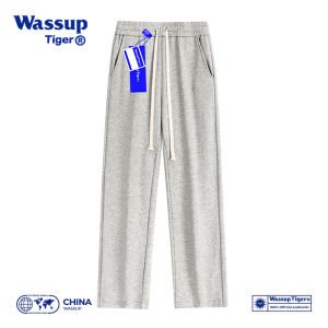 กางเกงวอร์มขากว้างทรงหลวมสบายๆ สำหรับผู้ชาย กางเกงขายาวทรงตรง ทรงสปอร์ต สไตล์วัยรุ่น สีพื้น ผลิตจากผ้าโพลีเอสเตอร์และยางยืด