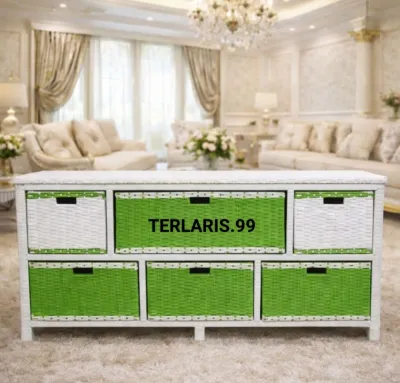 Redy Stok Lemari Laci Rotan Sintetis Laci 6 Jasmien Meja Tv Dan Rak Buku Susun