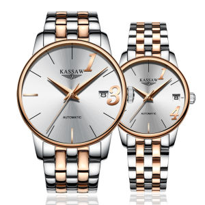 Couple Watch a Pair of Mechanical Watch Mens Kassaw Cassaw Womens Watch Genuine Leather Swiss Brand Top 10 New Arrival 1314