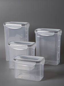MRUN | Transparent Sealed Rectangular Storage Box With Lid and Scale