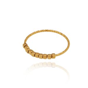 Cross Line 2 Layers Adjustable Ring • Hypoallergenic • Minimalist Daily Rings • 18K Gold Plated 316L Stainless Titanium Steel Rings for Women RG404