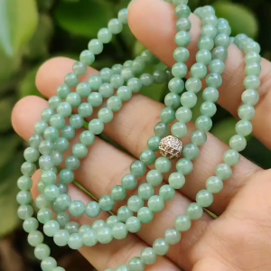 172 Beads of Serenity: A Journey Woven in Jadeite - (bracelet41)