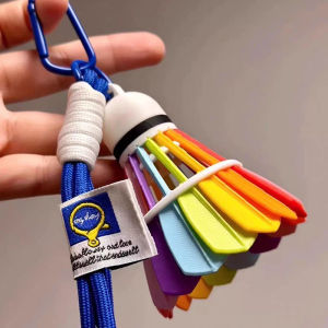 1pc Creative Colorful Badminton Keychain Pendant Backpack Charm Sports Gift Souvenir for Kids Adults