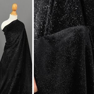 Black Shiny Gold Velvet Full Sky Star Fabric Four-Way Elastic Smooth Bright Silver Velvet Material Home Sponge Pad DIY Handcraft