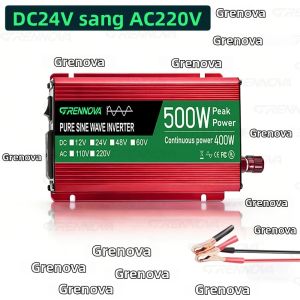 Biến Tần Sóng Sin Tinh Khiết 500W 12V/24V/48V/60V Sang 110V/220V Công Suất Thực 400W Cho Hệ Thống Năng Lượng Mặt Trời Gia Đình Có Bảo Vệ Quá Tải
