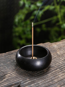 Indoor Wooden Incense Burner Mini Circular Rosewood Incense Holder for Home Use Zen Style Synthetic Sandalwood Incense Stick