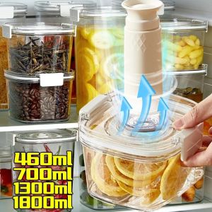 2Pcs Vacuum Sealed Tank Electric Coffee Vacuum Container Kitchen Food Grains Candy Storage Box Fresh-keeping Tea Canister