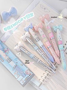 RosyPosy Snoopy Dual Color Neutral Pen Multi Color Pen Red Black Signature High Aesthetic Value INS Style Bullet Head Click Type