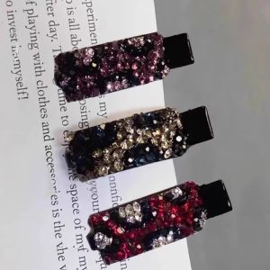 Colorful Crystal Duckbill Hair Clip Side Bangs Clamp 2025 New Luxury Crystal Hair Card Seamless Duckbill Clamp Hair Accessories