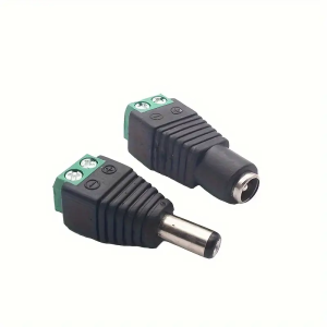 DC ชายหญิงเทอร์มินัล 12V 2.1 มม.X 5.5 มม.ปลั๊กอะแดปเตอร์สําหรับกล้องวงจรปิด 5050 3528 LED Strp สีเดียว