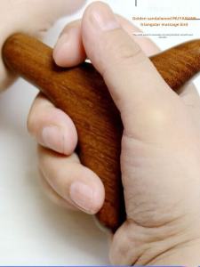 Gold Thread Sandalwood Foot Bottom Massager Acupoint Tool Foot Therapy Multi-functional Triangle Bar Health Care Equipment