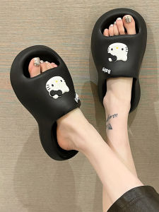 Eva Platform Slippers Womens Summer Cute Cat Interior Home Bath Non-Slip Slippers Can Be Outwear