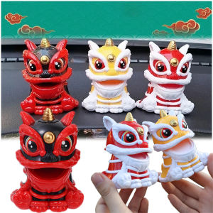 Phong cách Trung Quốc nhảy múa sư tử Đồ trang trí xe mang lại sự giàu có may mắn Xe chạy bằng năng lượng mặt trời trang trí bảng đồng hồ nội thất ô tô