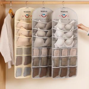 Double-Sided Hanging Storage Bag for Underwear Socks Bras Underwear Organizer Closet Dormitory Storage Solution by Wozun