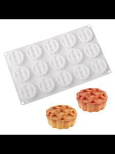 Khuôn Làm Bánh Silicon Tròn 15 Ô Cấp Thực Phẩm Dụng Cụ Làm Bánh Khuôn Sô Cô La Bánh Quy Phụ Kiện Nhà Bếp