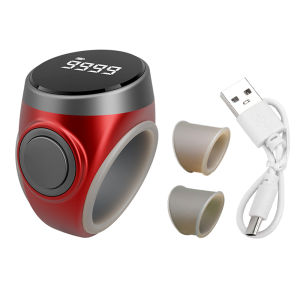 S9 Adjustable Finger Ring Tally Counter Type-C Rechargeable HD Digital Screen Electronic Clicker with Power Charge Display