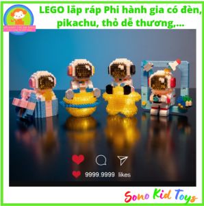 Bộ Đồ Chơi Lắp Ráp Mô Hình 3D Phi Hành Gia Phát Sáng Pikachu - Đồ Chơi Trí Tuệ Cho Bé