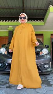 GAMIS SUPER JUMBO LD 150 PB 138 / PAMAL DRESS MUSLIM WANITA BAHAN CRINKLE CEY / UNTUK KONDANGAN