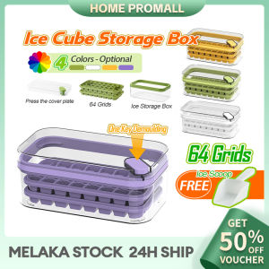 64 Grids ICE Cube Maker Mould ICE Cube Tray with Top Cover Silicone Ice Cube Mould Silikon Dulang Ais Dengan Penutup DIY ice Mold